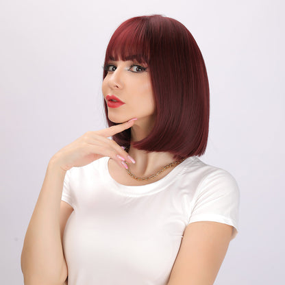 Lilah | Wine Red Wig | Straight Bob Wig | 14 inch Wig | H99 | Apn Faith