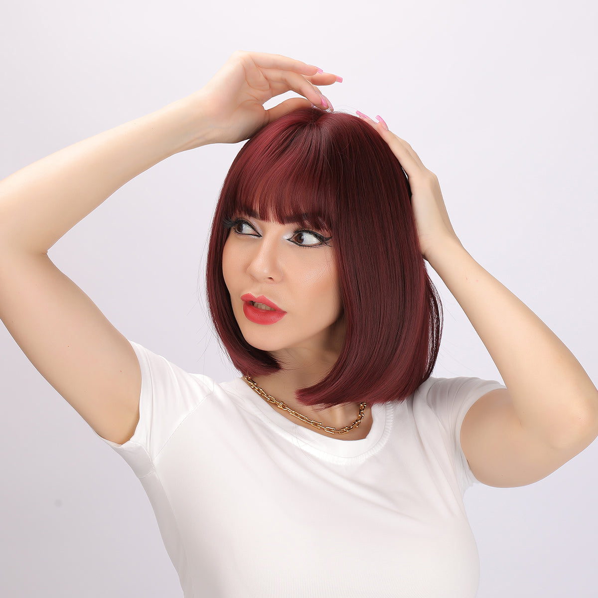 Lilah | Wine Red Wig | Straight Bob Wig | 14 inch Wig | H99 | Apn Popinrow