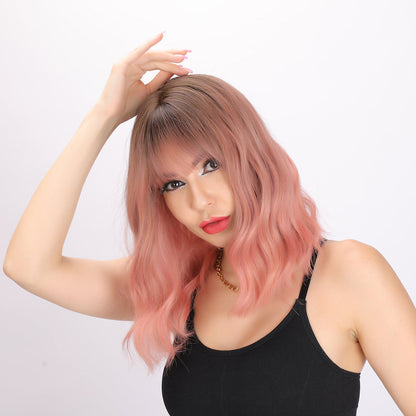 Rowan | Pink and Ombre Gradient Wig | Bob Curly Wig | 14 inch Wig | SM032 | Apn Popinrow