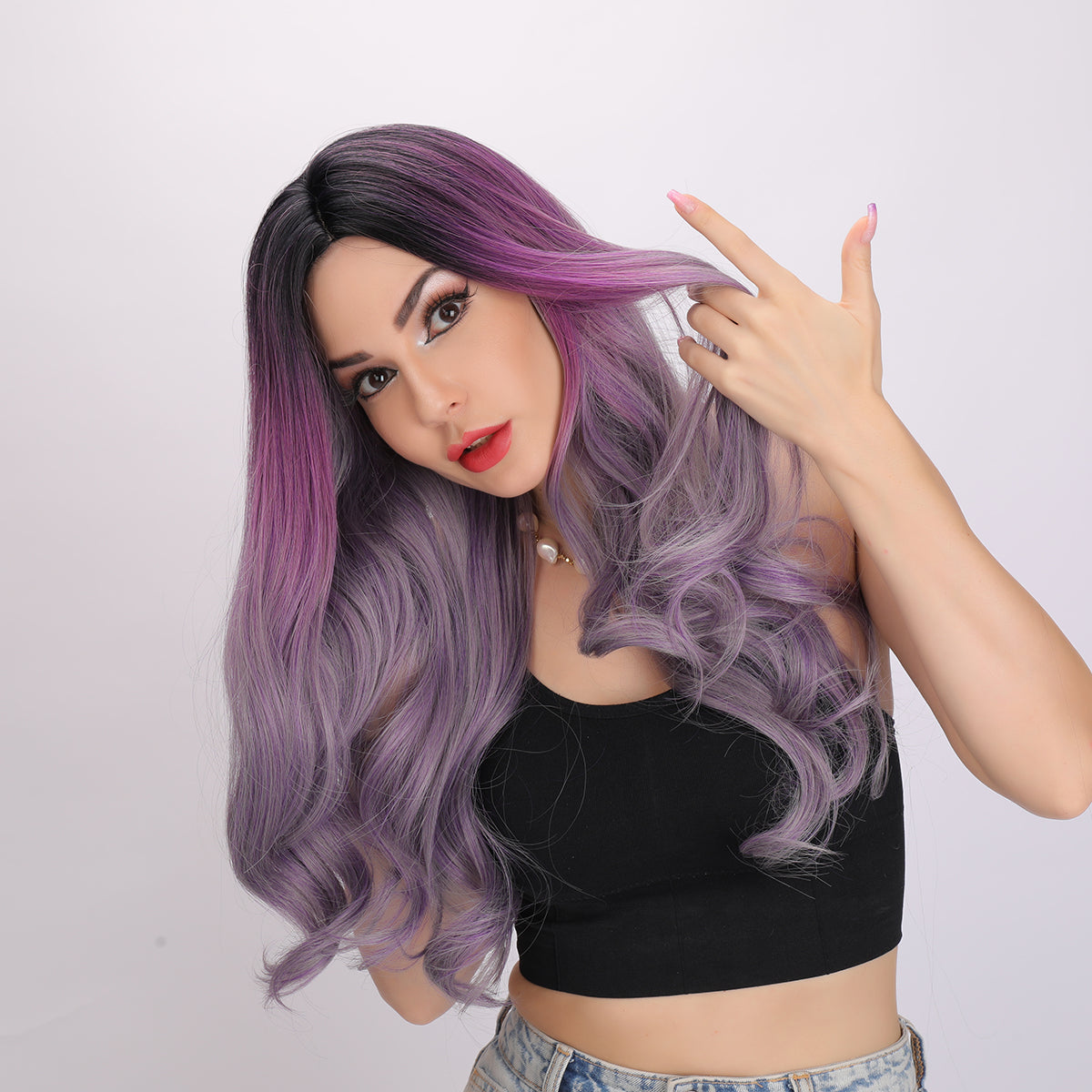 Sutton | Purple and Ombre Gradient Wig | Loose Wave Wig | 28 inch Wig | SM027 | SM027 | Apn Popinrow