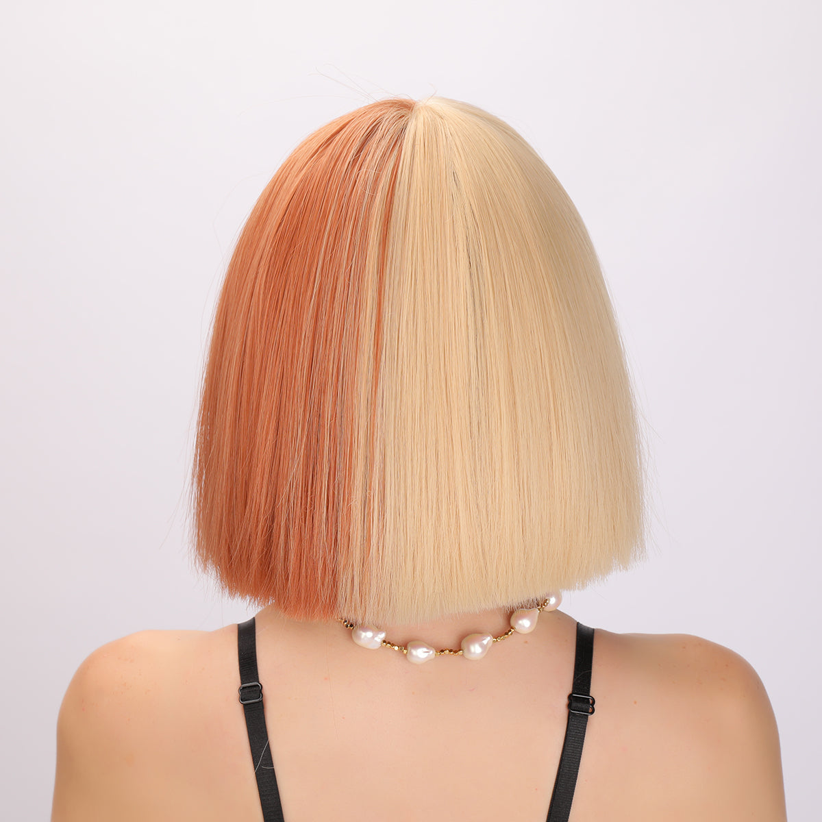 Siya | Cosplay | Blonde and Orange Wig | Straight Bob Wig | 12 inch Wig | SM6164 | Apn Popinrow