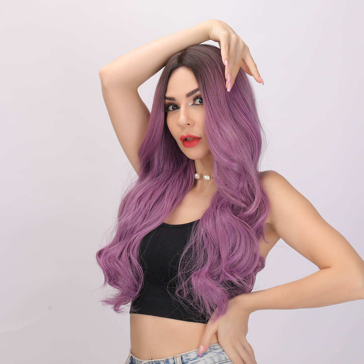 Iris | Purple Wig | Body Wave Wig | 28 inch Wig | SM5120 | Apn Popinrow