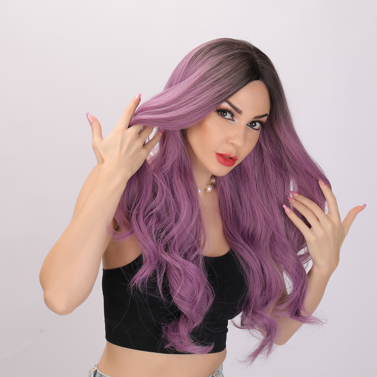 Iris | Purple Wig | Body Wave Wig | 28 inch Wig | SM5120 | Apn Popinrow