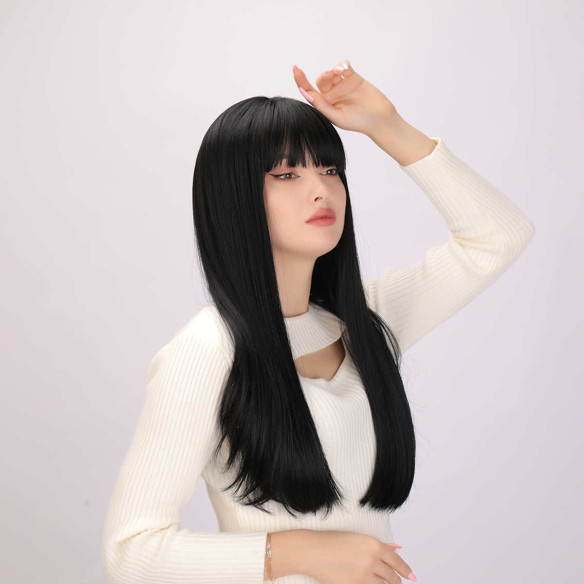 Myla | Black Wig | Straight Hair Wig | 24 inch Wig | SM257 | Apn Faith