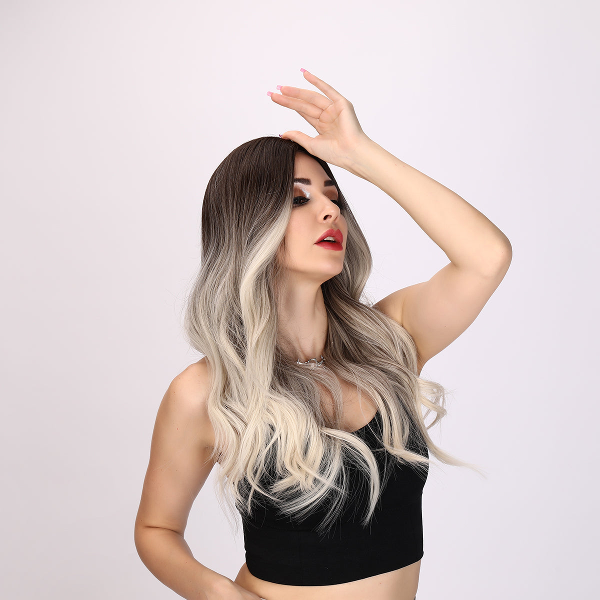 Natalia | Gray and Ombre Wig | Loose Wave Wig | 26 inch Wig | SM8066 | Apn Faith