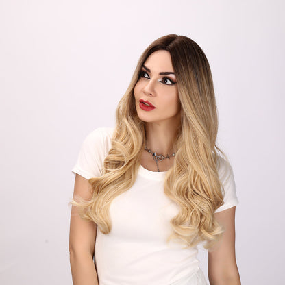 London | Ombre and Blonde Wig | Deep Wave Wig | 26 inch Wig | SM5018 | Apn Popinrow