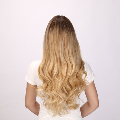 London | Ombre and Blonde Wig | Deep Wave Wig | 26 inch Wig | SM5018 | Apn Faith