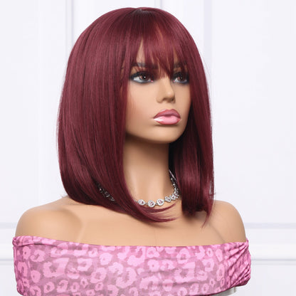 Wine Red | Straight Bob | 14inch | Apn Realway