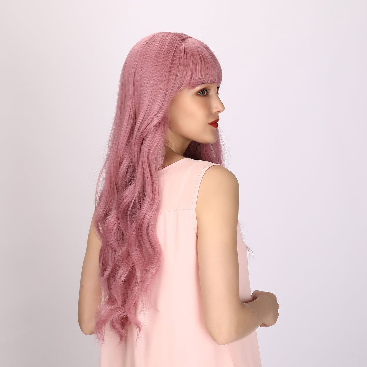 Alexandra | Pink Wig | Body Wave Wig | Curly Wig | 28 inch Wig | SM6124 | Apn Popinrow