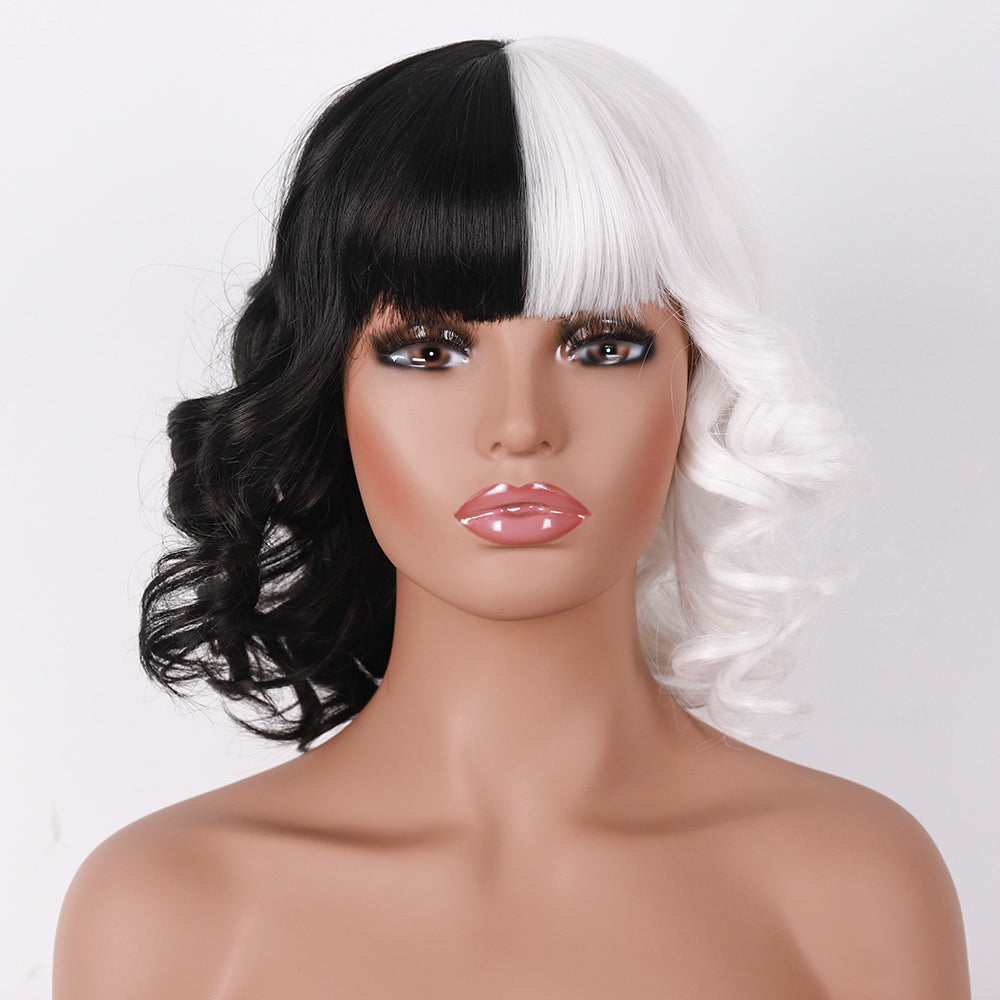 Cruella | Cosplay | Disney | Black and White Wig | 10 inch Wig | TM Pop