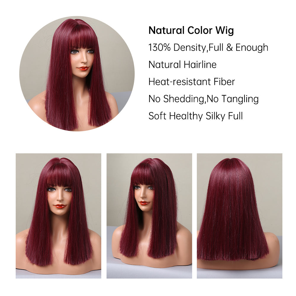 Wine Red | Straight Hair | 18inch | SM477 | Apn ZYJX