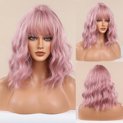 Pink | Curly Bob | 16inch | SM210-1N | Apn 51talk