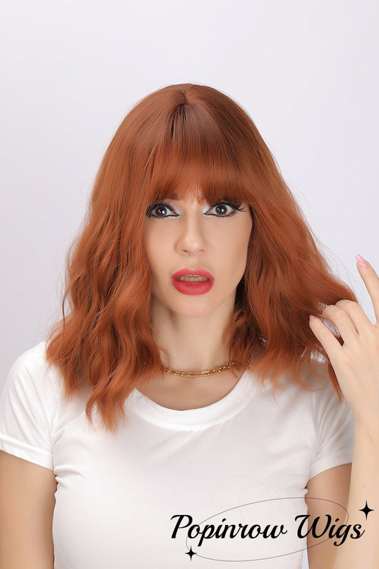 Laila | Orange Wig | Bob Curly Wig | 14 inch Wig | SM031 | Apn Faith