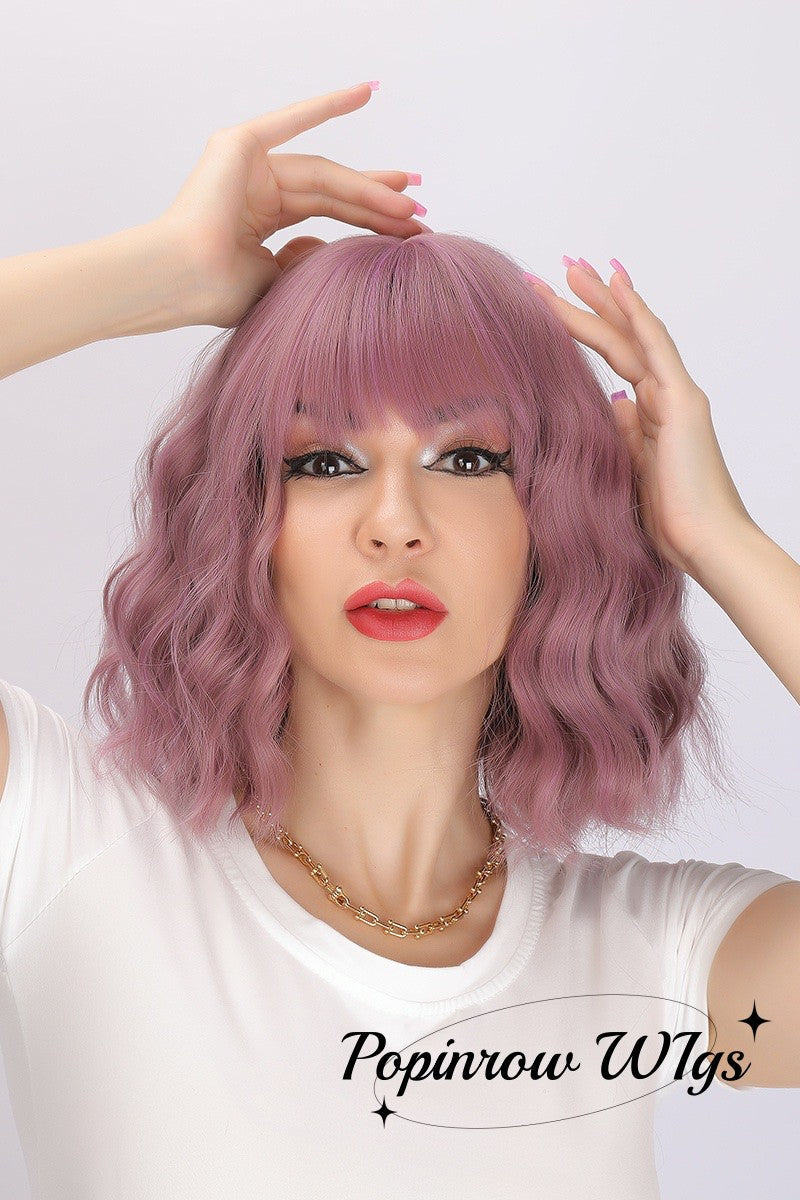 Valeria | Purple Wig | Straight Bob Wig | 14 inch Wig | SM033 | Apn Faith