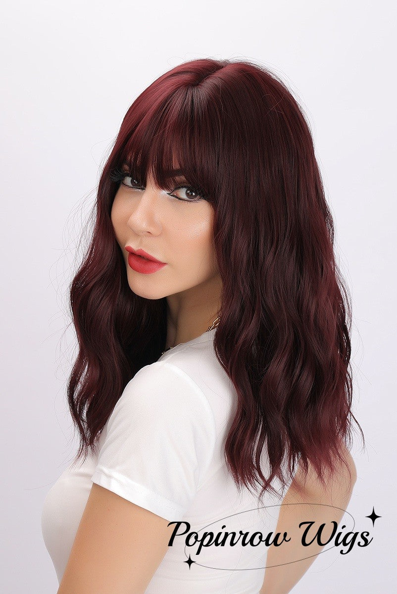 Eliza | Wine Red Wig | Short Bob Curly Wig | 14 inch Wig | SM035 | Apn Faith