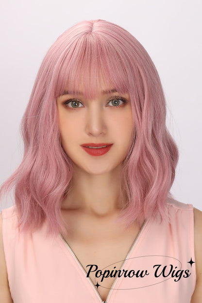 Harlow | Pink Wig | Curly Bob Wig | 16 inch Wig | SM210-1 | Apn Faith