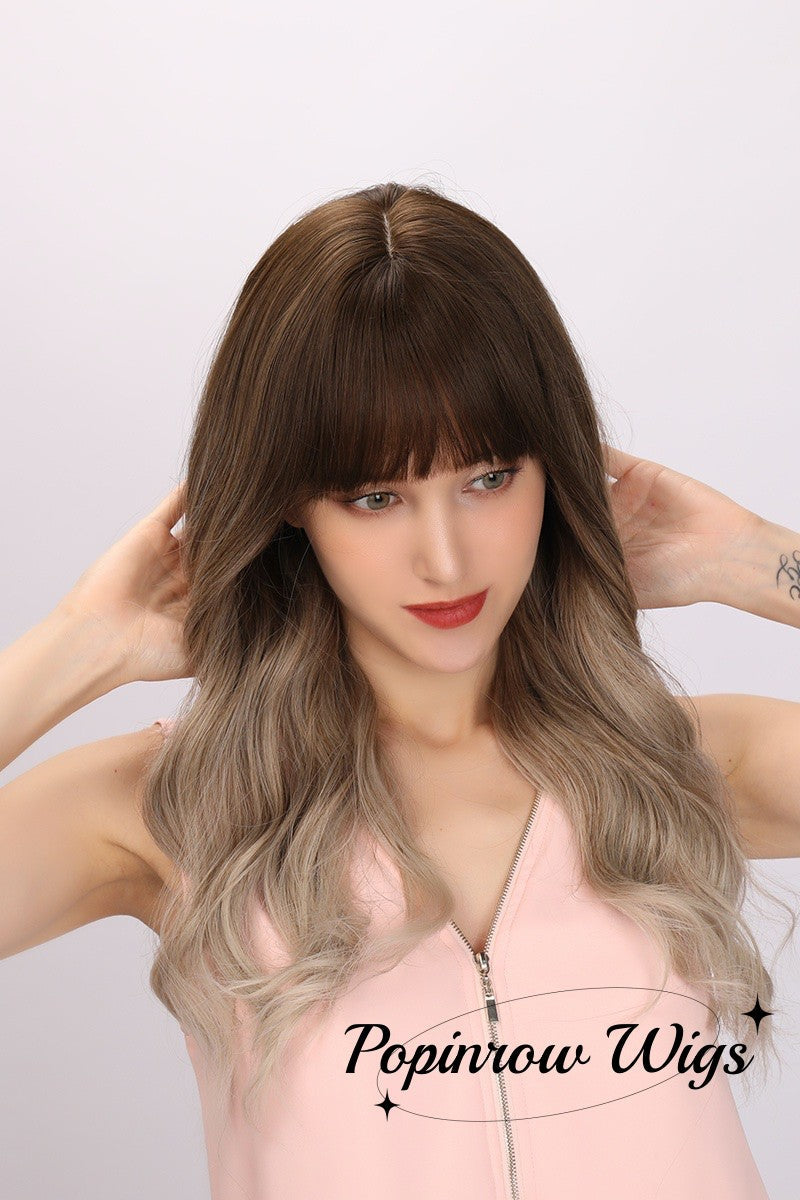 Callie | Gray and Brown Gradient Wig | Loose Wave Wig | 22 inch Wig | SM303-1 | Apn Faith