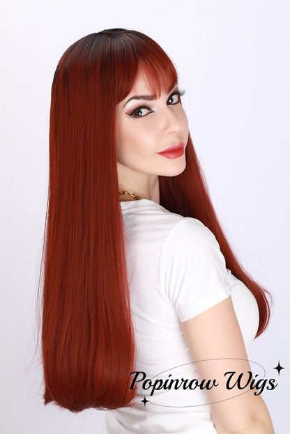 Nyla | Wine Red Wig | Deep Wave Wig | 22 inch Wig | SM368 | Apn Popinrow