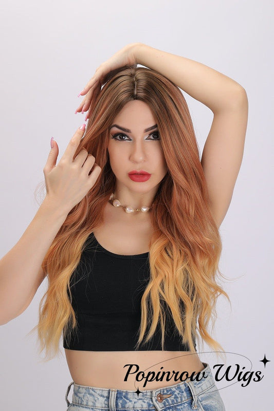 Kamila | Ombre Orange and Yellow Wig | Loose Wave Wig | 28 inch Wig | SM371 | Apn Popinrow