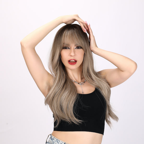 Color: bonde and gray gradient wig   Style: deep wave wig  Length: 26 inch wig