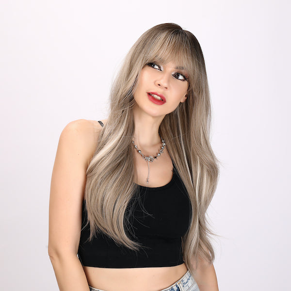 Color: bonde and gray gradient wig   Style: deep wave wig  Length: 26 inch wig