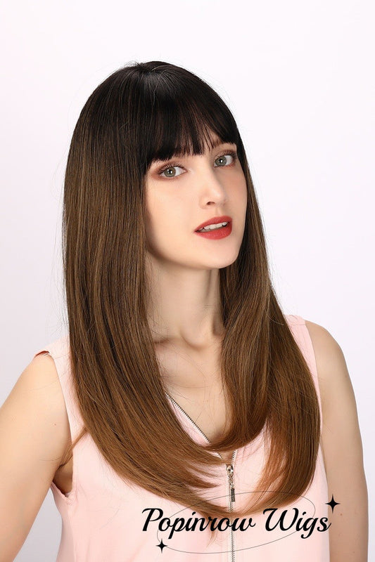 Sawyer | Brown and Ombre Wig | Straight Hair Wig | 26 inch Wig | SM5067 | Apn Popinrow