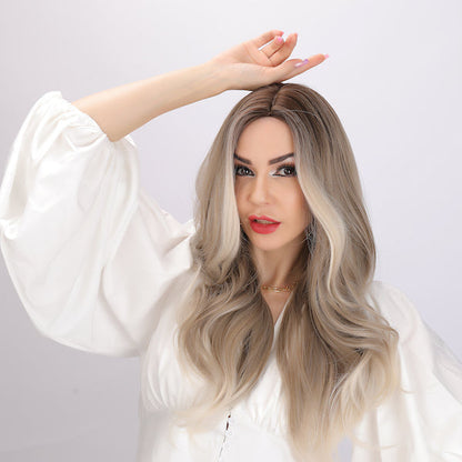 blonde and white gradient wig,  deep wave wig, 26 inch wig