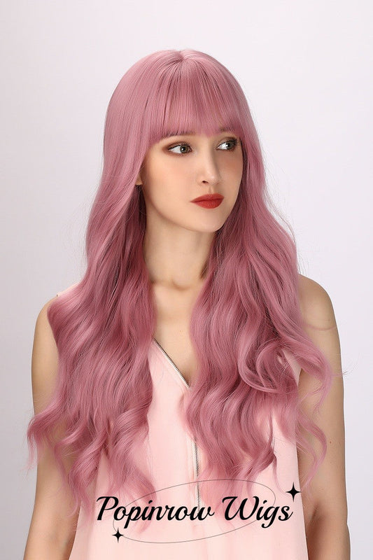 Alexandra | Pink Wig | Body Wave Wig | Curly Wig | 28 inch Wig | SM6124 | Apn Faith