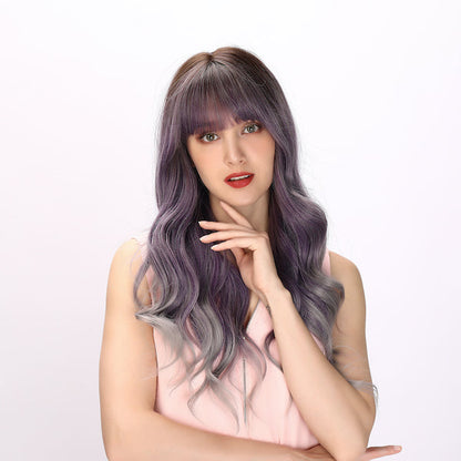 Color: purple gradient wig Style: deep wave wig  Length: 28 inch wig