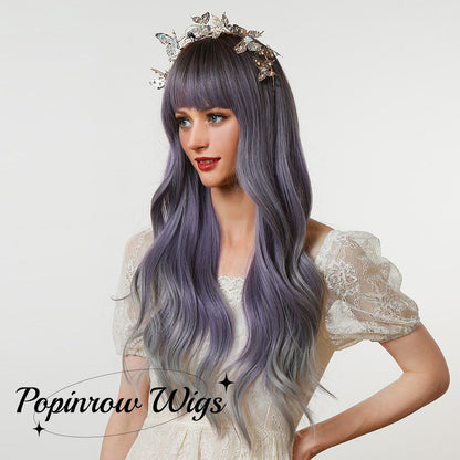 Aspen | Purple Gradient Wig | Deep Wave Wig | Curly Wig | 28 inch Wig | SM6163 | SM6163 | Apn Faith