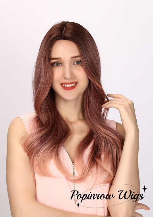 Taylor | Pink and Ombre Wig | Deep Wave Wig | 24 inch Wig | SM8040 | Apn Faith