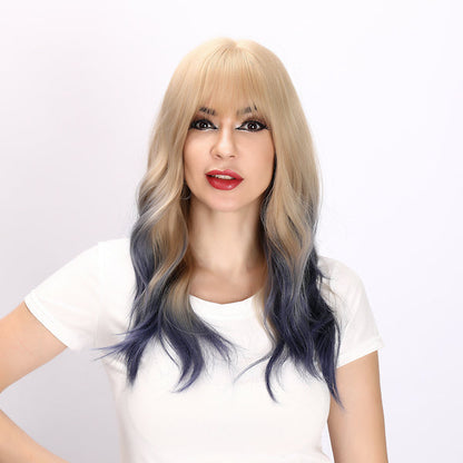 Color: dark blue dyed blonde wig  Style: body wave wig  Length: 30 inch wig