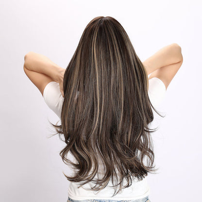 Color: brown and black mix wig Style: deep wave wig, curly wig Length: 26 inch wig