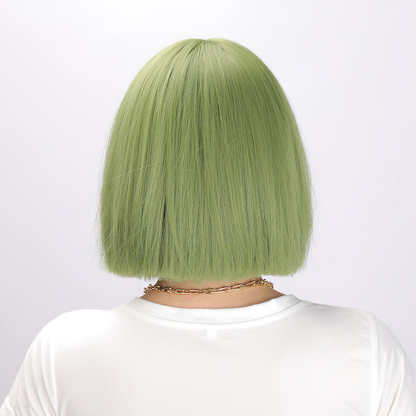 Color: green wig Style: bob wig Length: 12 inch wig