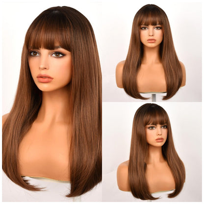 Brown Gradient | Straight Bob with Bangs | 26 Inch | SM8013 | Apn 51talk