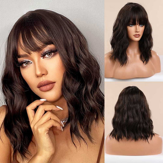 Brown | Curly Bob | 16inch | Apn Prtheuscn1