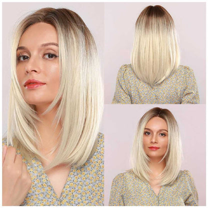 White Gold Gradient | Straight Bob | 18inch | Apn VIPS