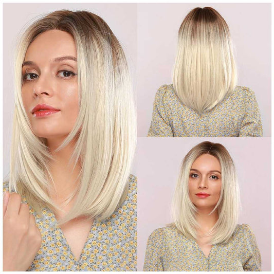 White Gold Gradient | Straight Bob | 18inch | Apn VIPS