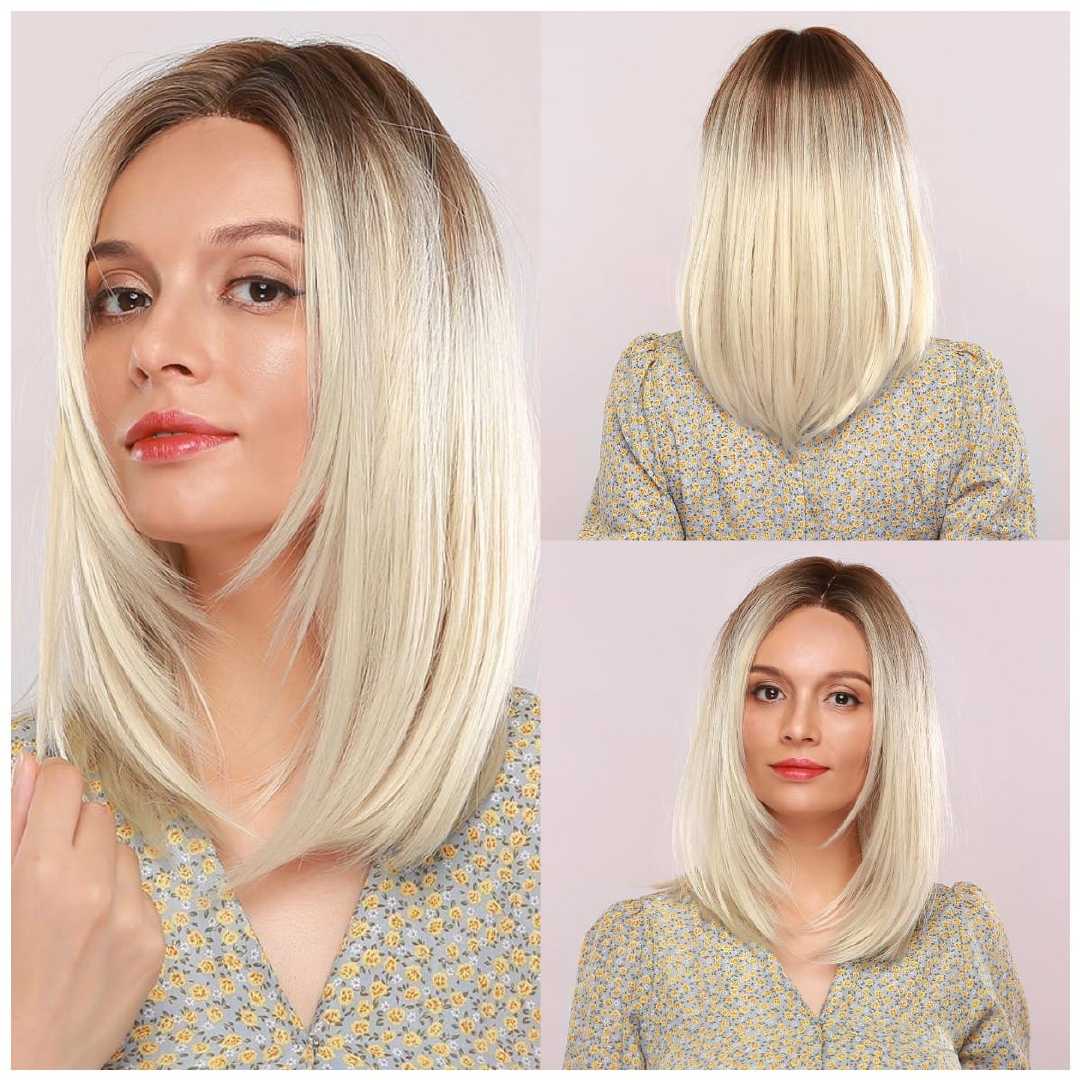 White Gold Gradient | Straight Bob | 18inch | SM316 | Apn KolifyHK