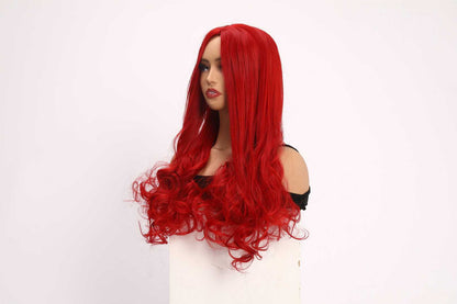 Color: red wig  Style: deep wave wig  Length: 26 inch wig