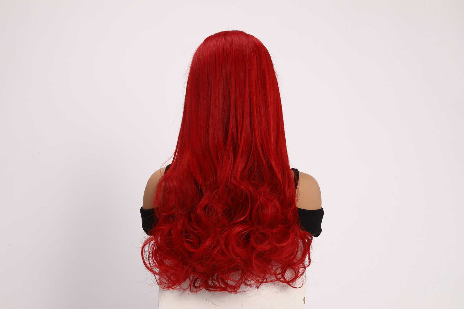 Color: red wig  Style: deep wave wig  Length: 26 inch wig