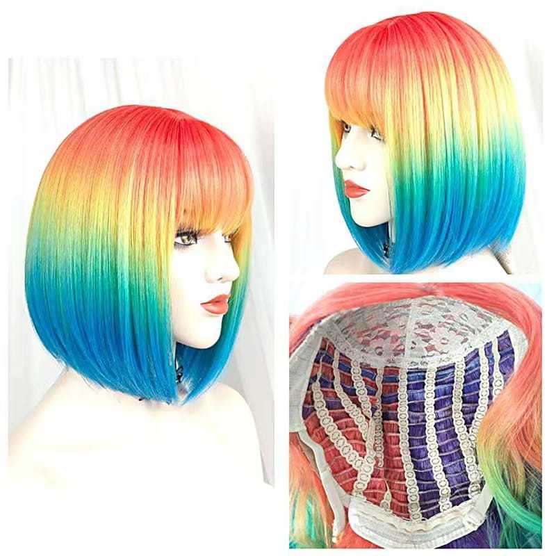 Rainbow | Straight Bob | 12 inch | SM9011 | Apn Kolifyph2