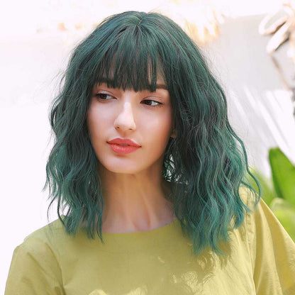 Dark Green | Short Curly | 13 inch | Apn VIPS