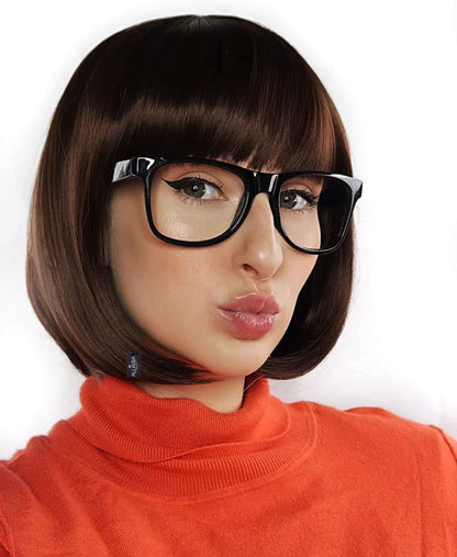 Velma Dinkley | Costume Cosplay | Scooby-Doo | Brown Bob | 12inch | Apn Prtheuscn1