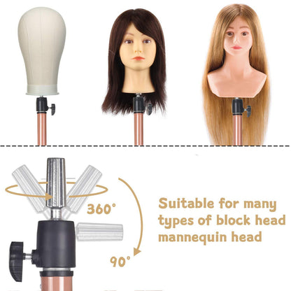 Wig Stand | Tripod Mannequin Head Stand | Adjustable Heavy Duty | 40 Inches | sanjiaojia | Apn Faith