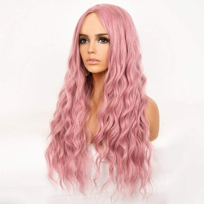 Costume Wigs | Pink | Long Wavy Curly | 30" | Apn Realway