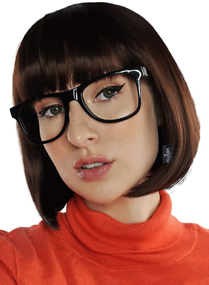 Velma Dinkley | Costume Cosplay | Scooby-Doo | Brown Bob | 12inch | CS7336 | Apn KolifySZ