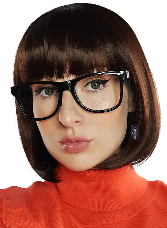 Velma Dinkley | Costume Cosplay | Scooby-Doo | Brown Bob | 12inch | CS7336 | Apn Popinrow