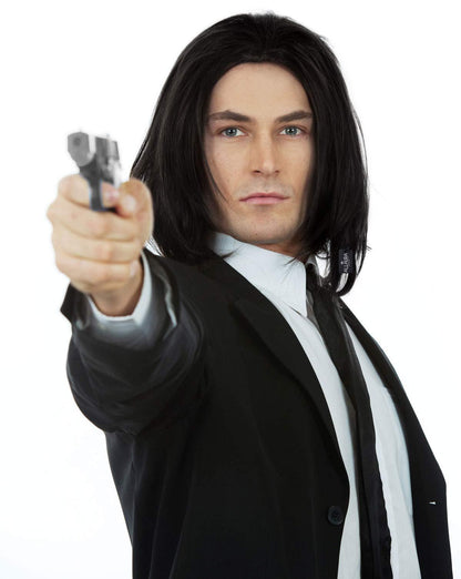 Dark Professor Severus Snape | Costume Cosplay Wig | Harry Porter | Black | 16inch | CS7252 | Apn Popinrow