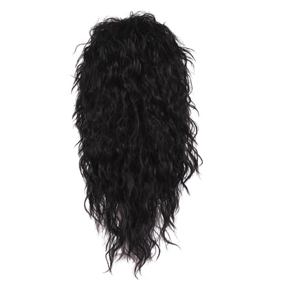 Black | Mens 80S Rocker Wig| Long Curly | CSAX0730-1 | Apn Popinrow